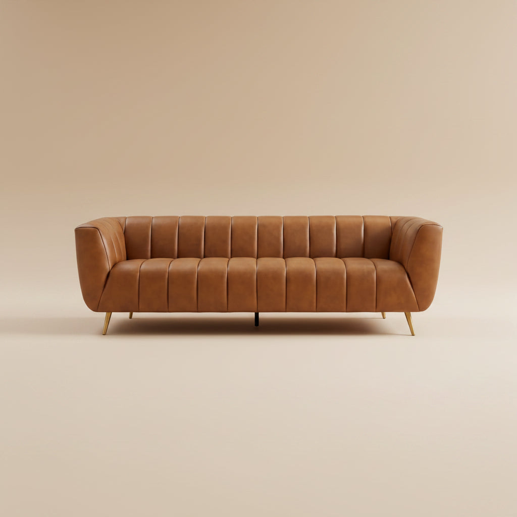 Clodine Cognac Leather Sofa