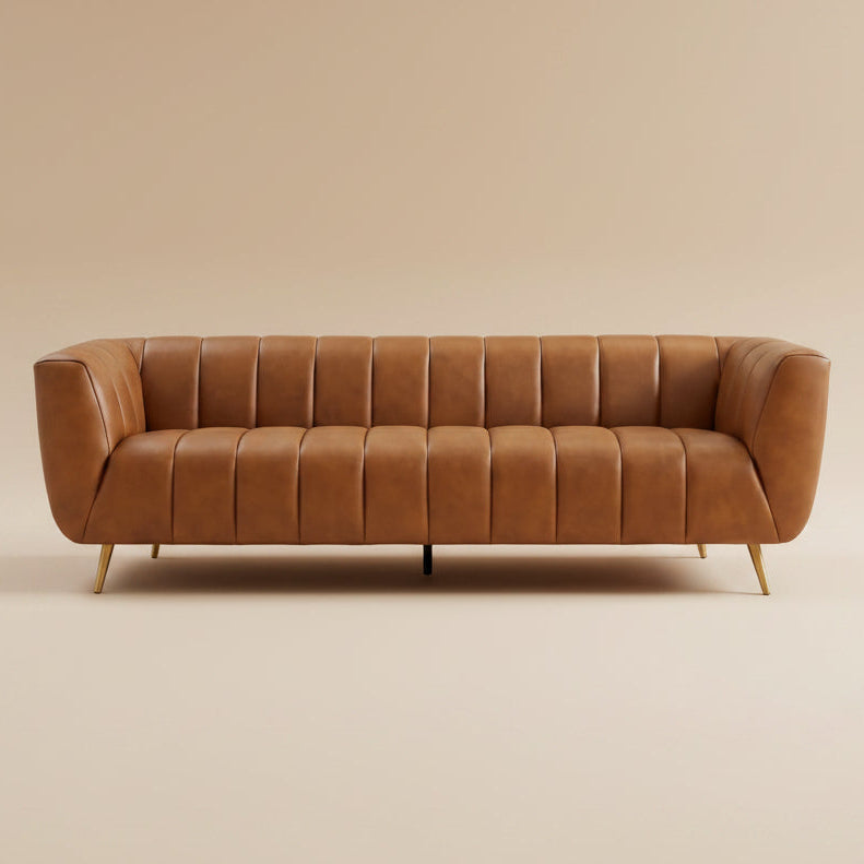 Clodine Cognac Leather Sofa