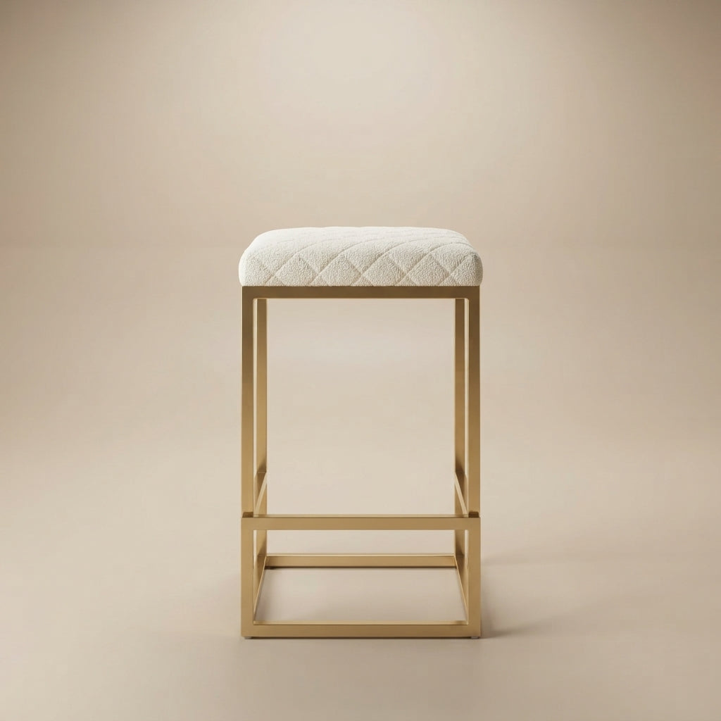Felicia Beige Boucle Counter Stool