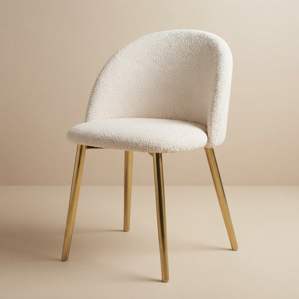 Vanessa Beige Boucle Dining Chair - Set of 2