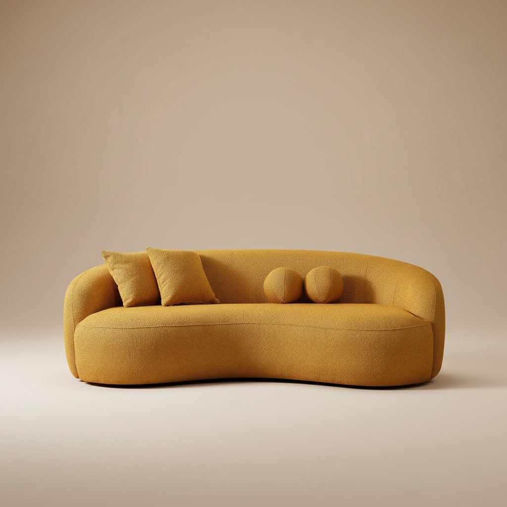 Blair Curvy Gold Boucle Couch