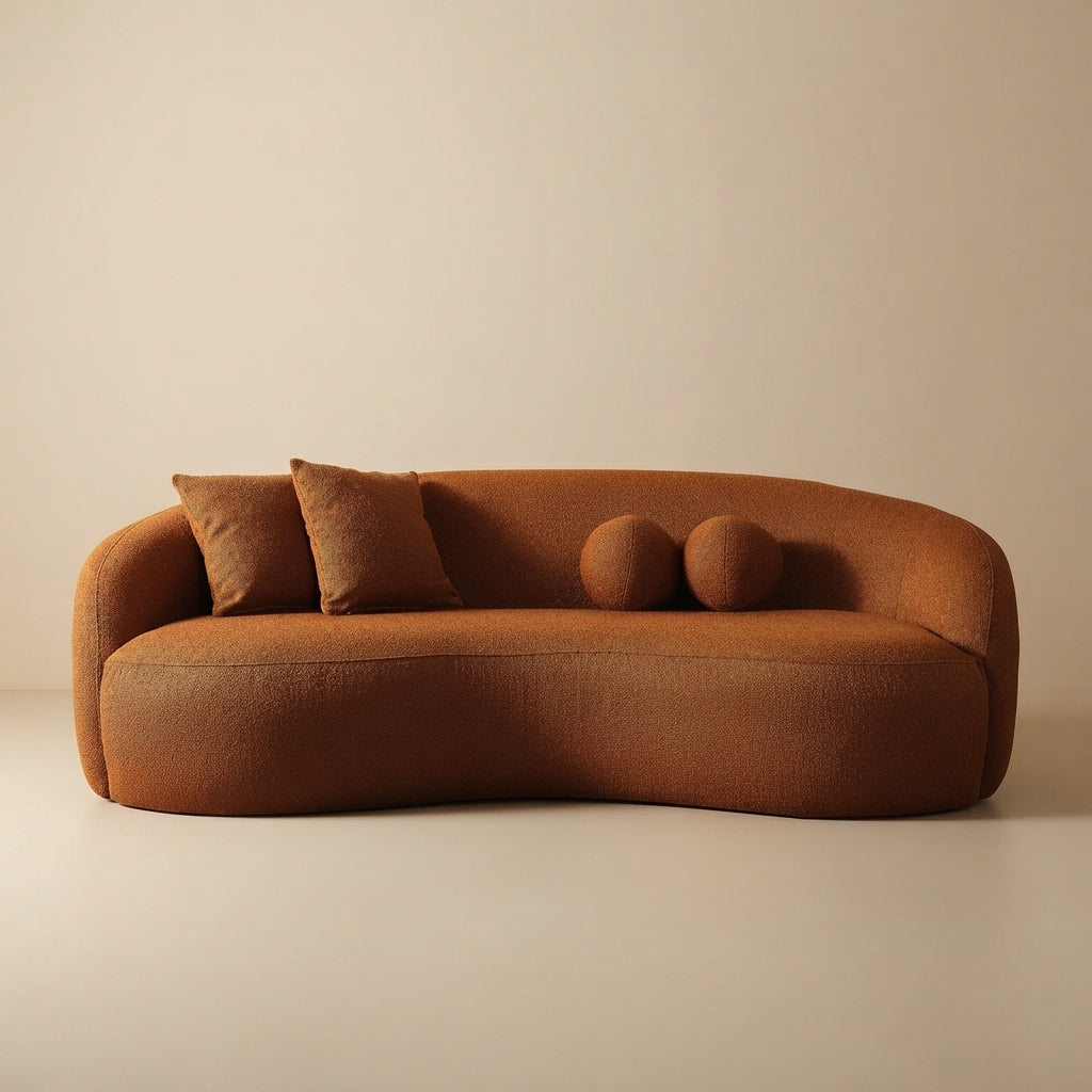 Blair Orange Boucle Japandi Sofa