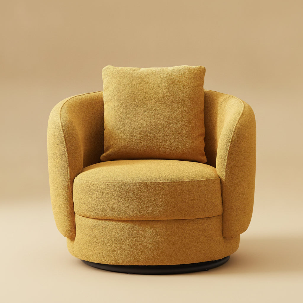 Perth Gold Boucle Lounge Chair