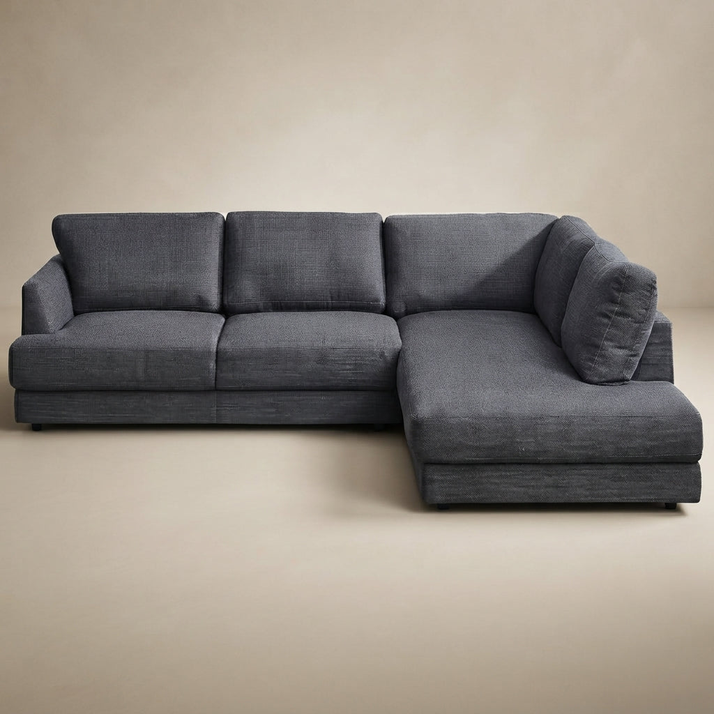 Glendale Grey Fabric L-Shaped Right Sectional Sofa | MidinMod |