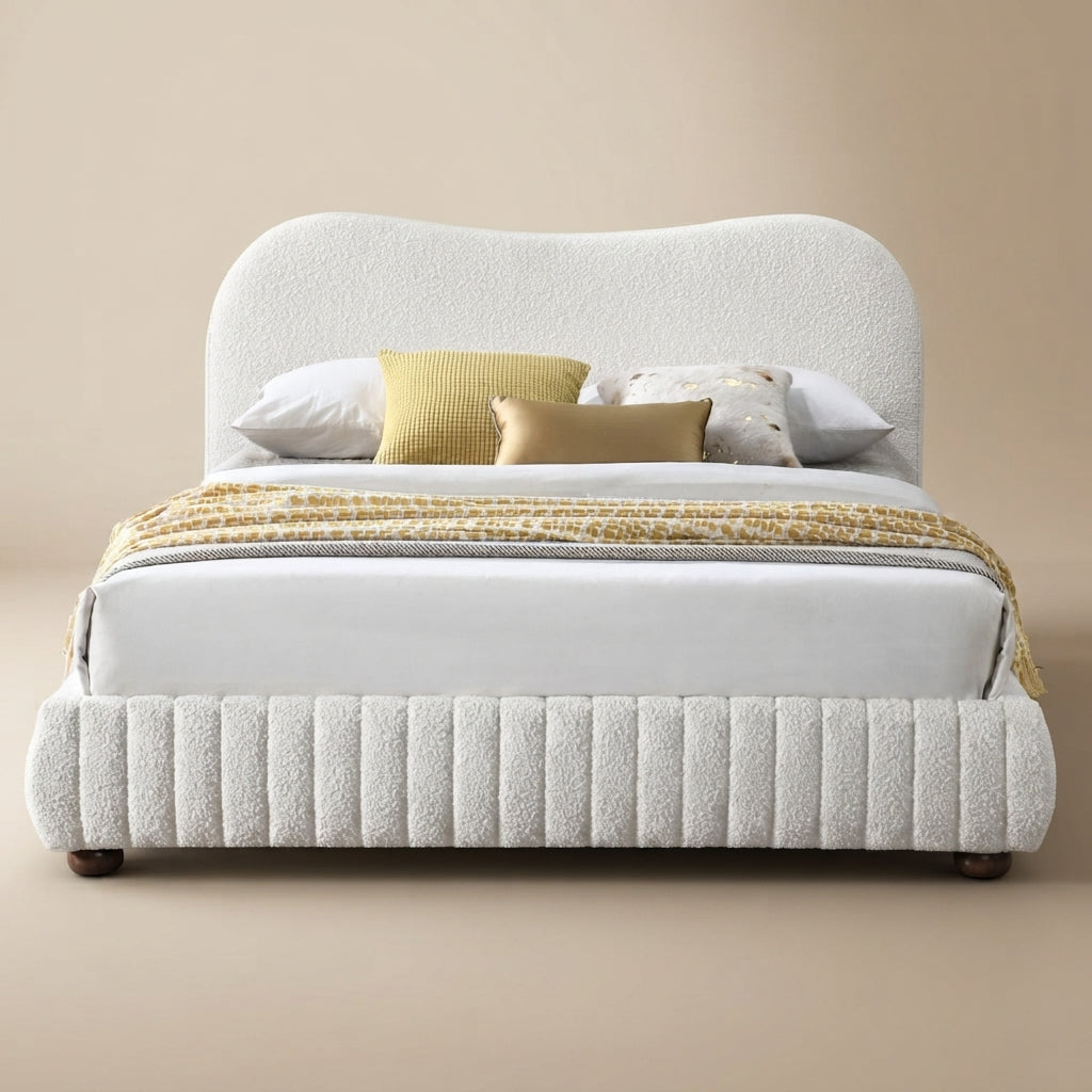 Nomad Cream Boucle Queen Bed