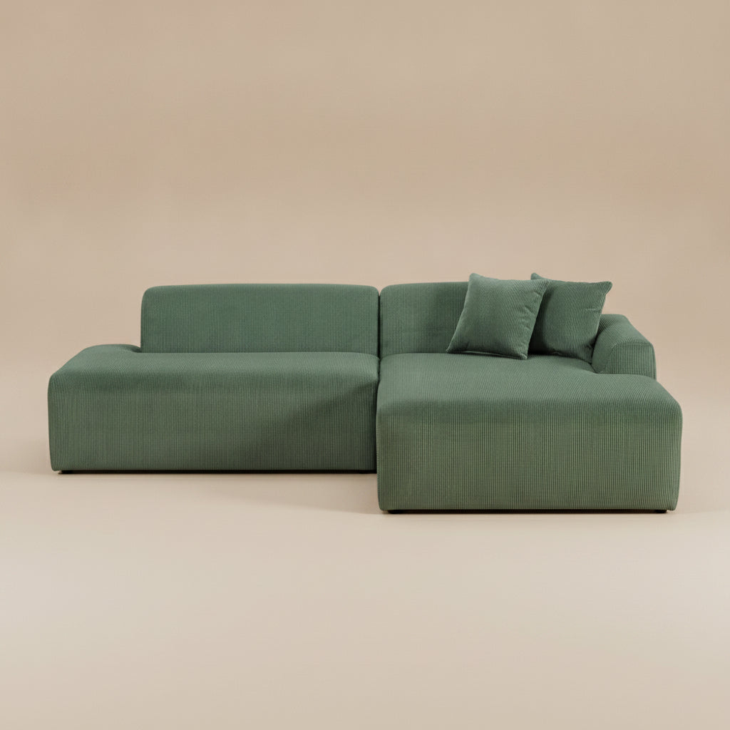 Dexter Green Corduroy Sectional Right Facing Chaise