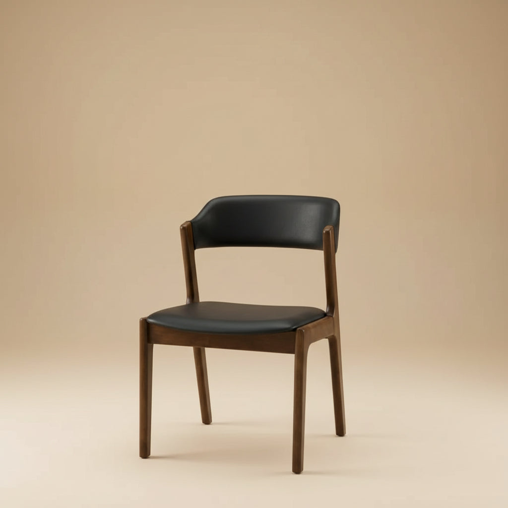 Elsa Black Leather Dining Chair | MidinMod