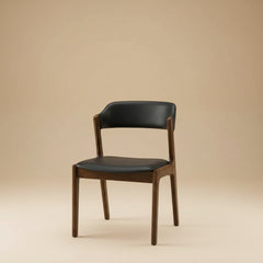 Elsa Black Leather Dining Chair | MidinMod