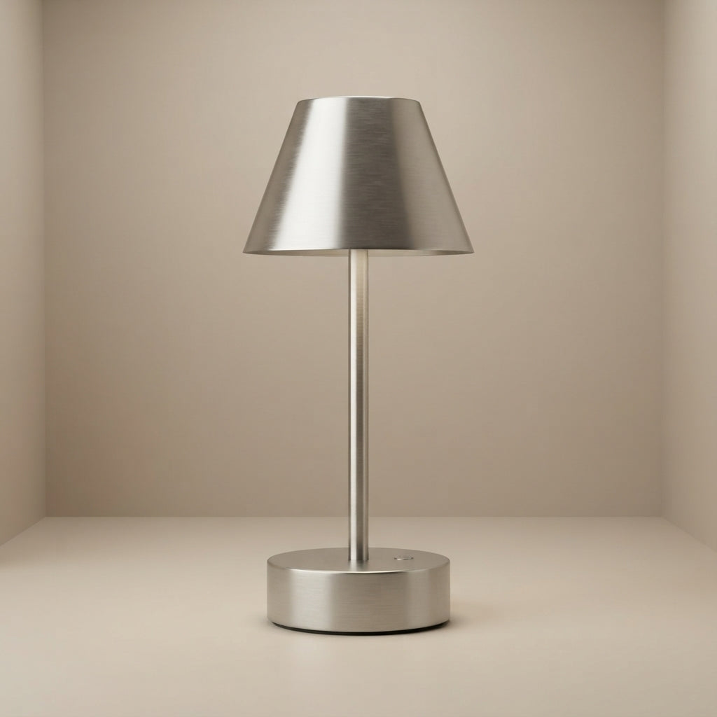 Elegance Brushed Nickel Rechargeable LED Table Lamp