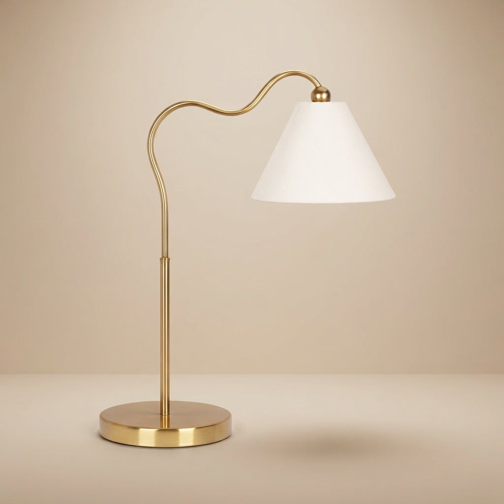 Ornate Brass Ring Base Table Lamp