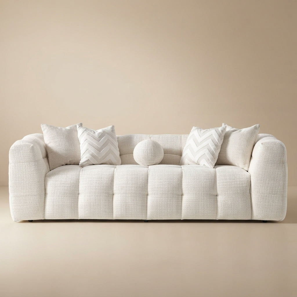 Aris Ivory Chenille Sofa