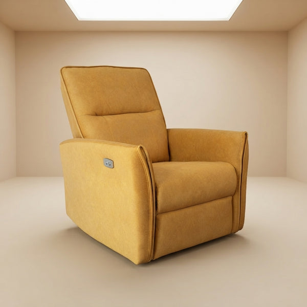 Ashland Dark Yellow Suede Recliner Chair