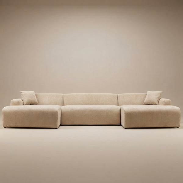 Dexter U-Shape Corner Sofa - Cream Corduroy