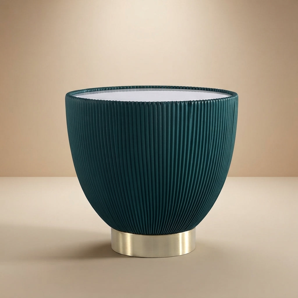 Anderson Modern Green Leather End Table