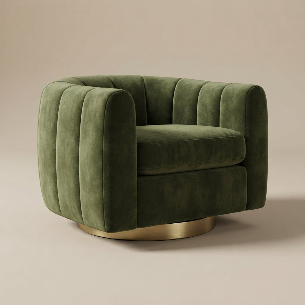 Covington Green Velvet Swivel Chair