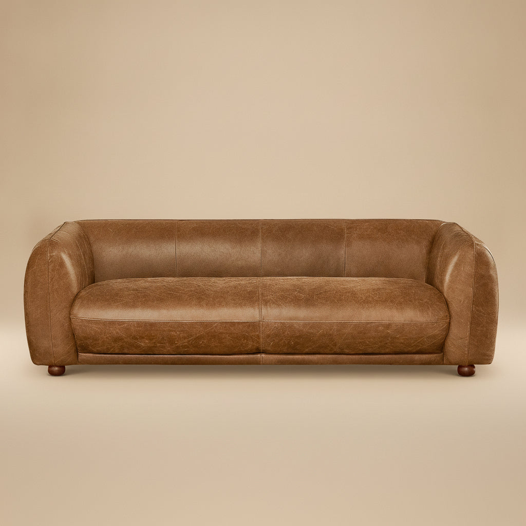 Miller Brown Leather Sofa