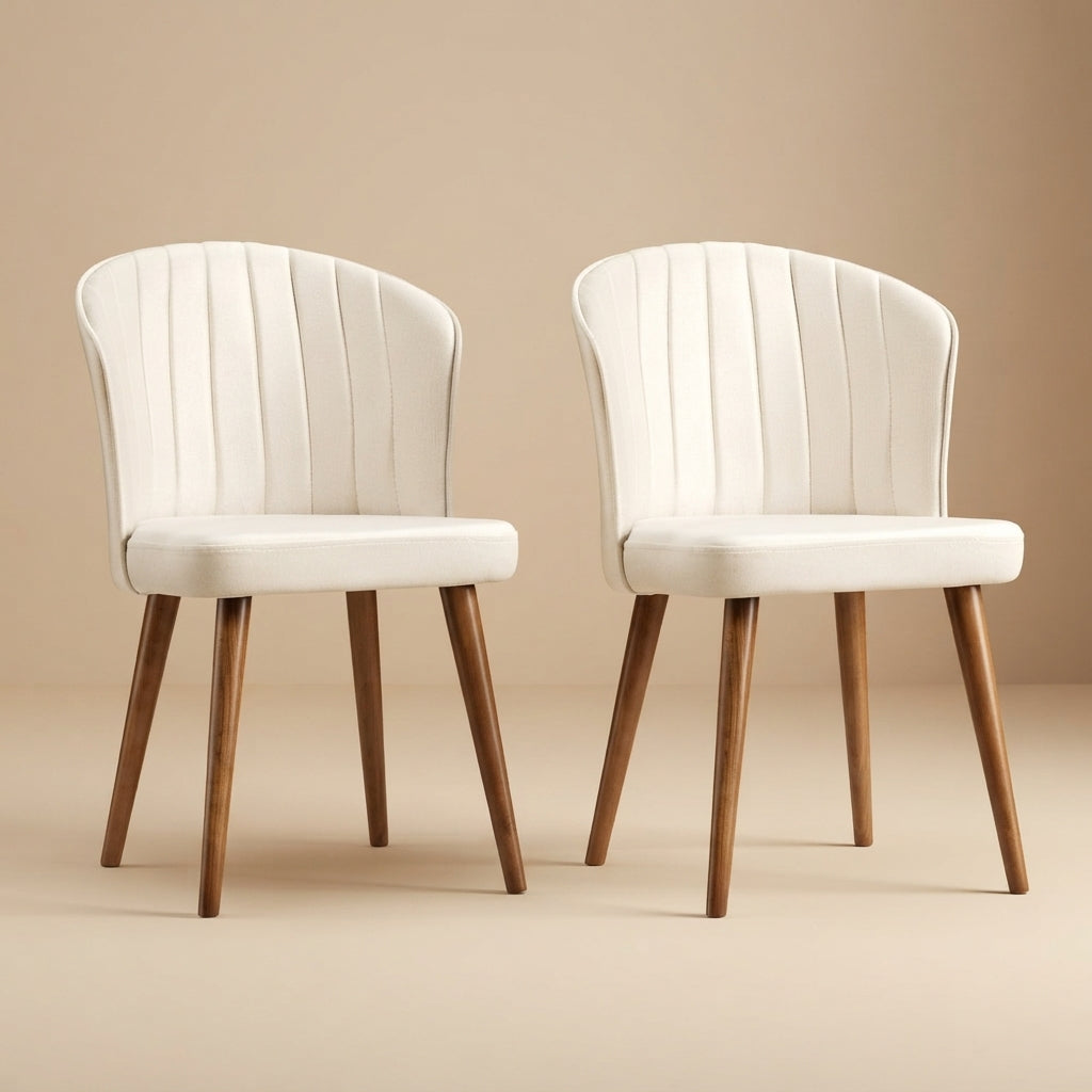 Calvin Dining Chair Set Of 2 - Beige Velvet