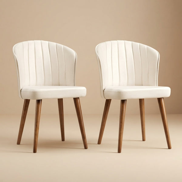 Calvin Dining Chair Set Of 2 - Beige Velvet