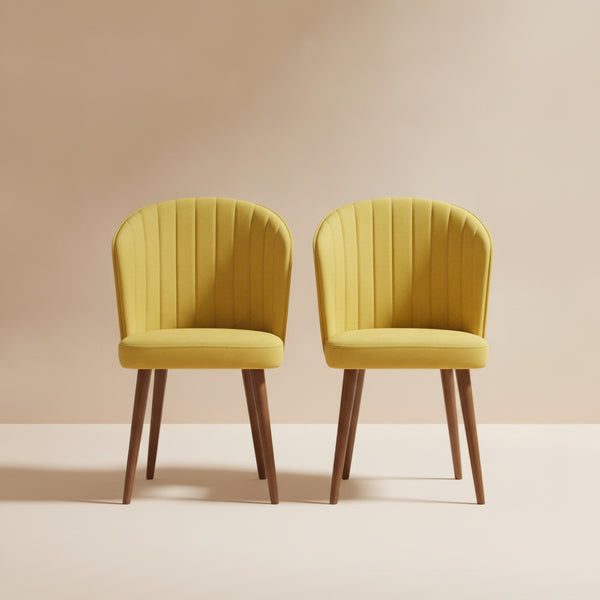 Calvin Dining Chair Set Of 2 - Gold Velvet