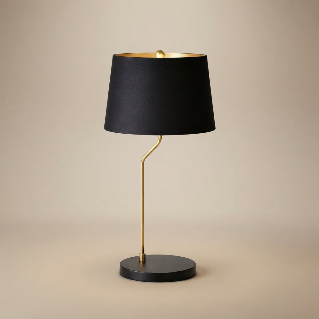 Solstice Table Lamp - Black outer - Gold inner