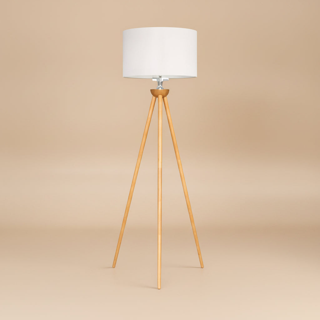 Eclipse Ikea Style Modern Livingroom Wooden Floor Lamp - Natural