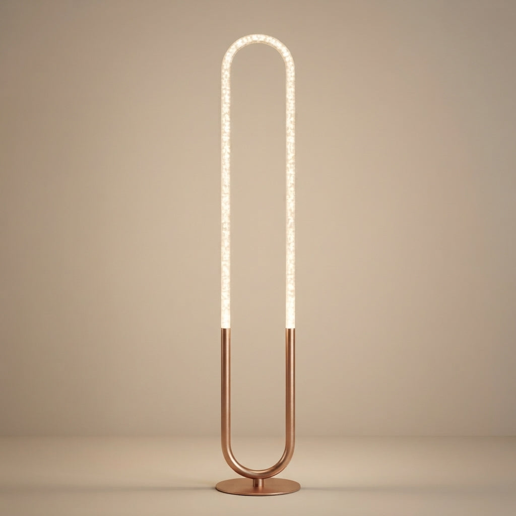 Lucent Modern LED Floor Lamp - Rose Gold - Clear