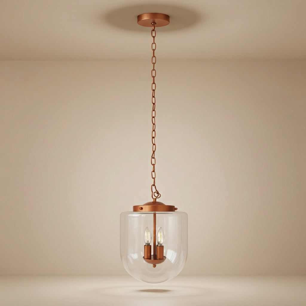 Clarity Pendant Lamp - Coarse Gold - Clear Glass
