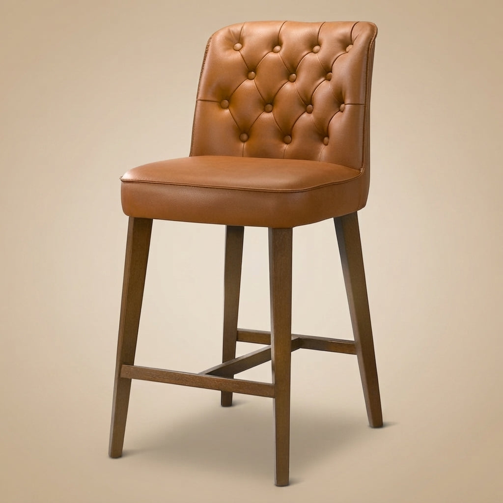 Arlo Cognac Vegan Leather Counter Stool