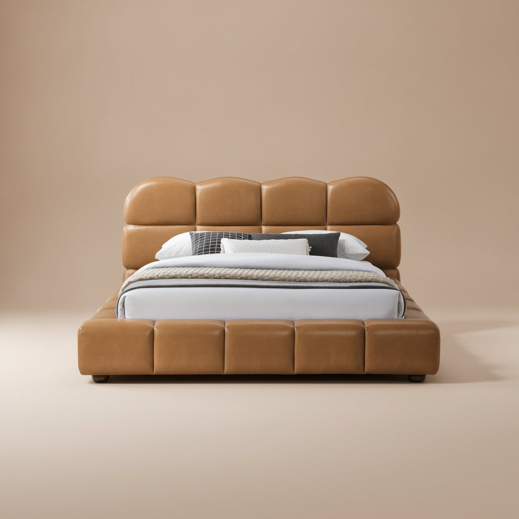 Melania Tan Vegan Leather Queen Bed
