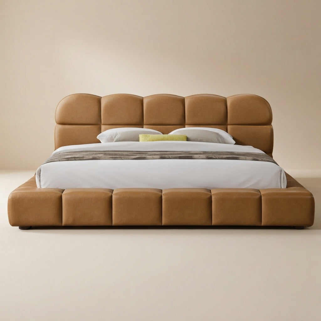 Melania Tan Vegan Leather King Bed