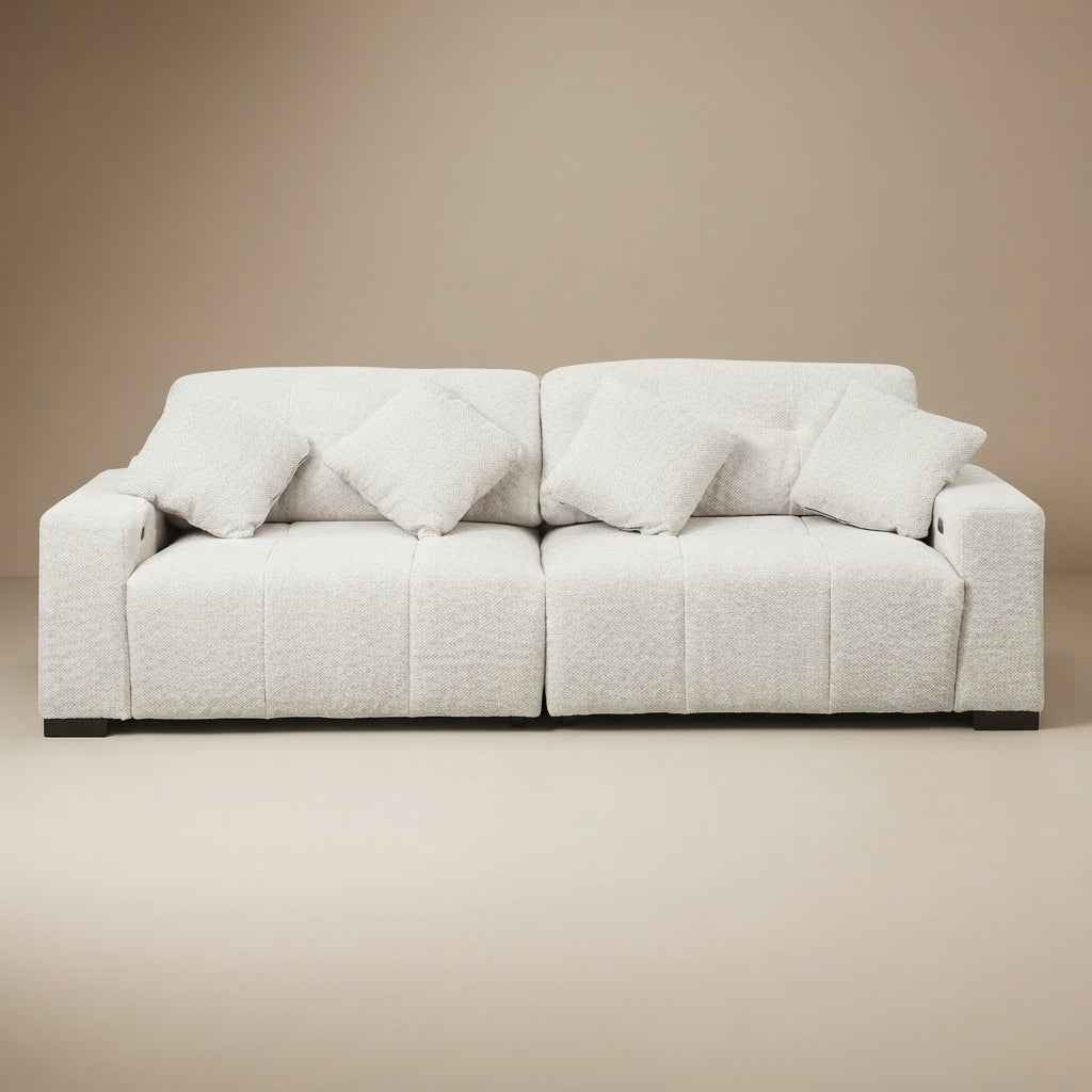 Quell Beige Linen PWR Slider Sofa