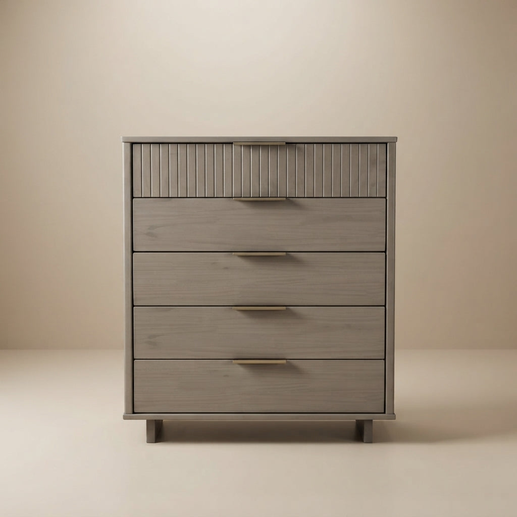 Granville Tall Narrow Light Grey Dresser