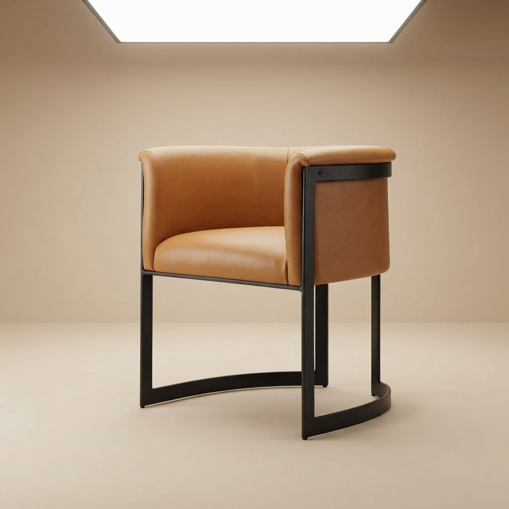 Corso Modern Camel Vegan Leather Dining Chair