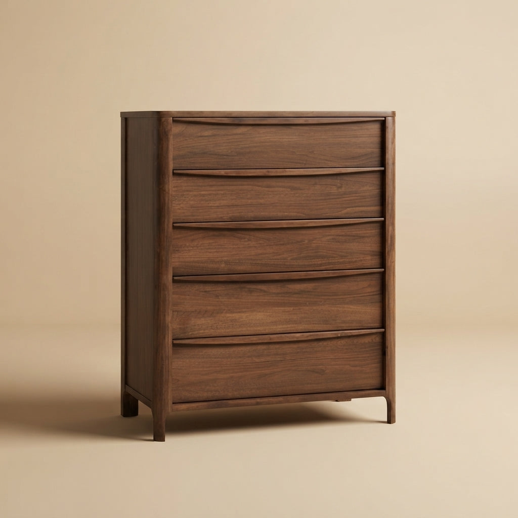 Maderia 5-drawer Chest of Drawers Walnut