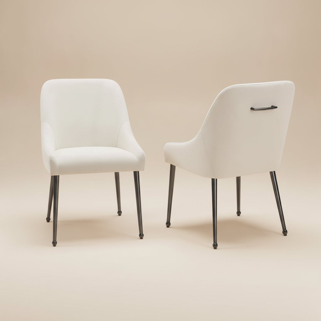 Mayette Upholstered Dining Side Chair Ivory (Set of 2)