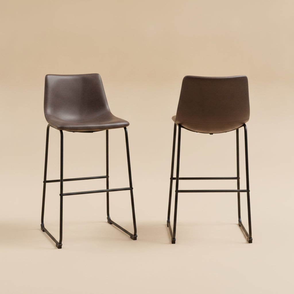 Michelle Upholstered Bar Chair Brown (Set of 2)