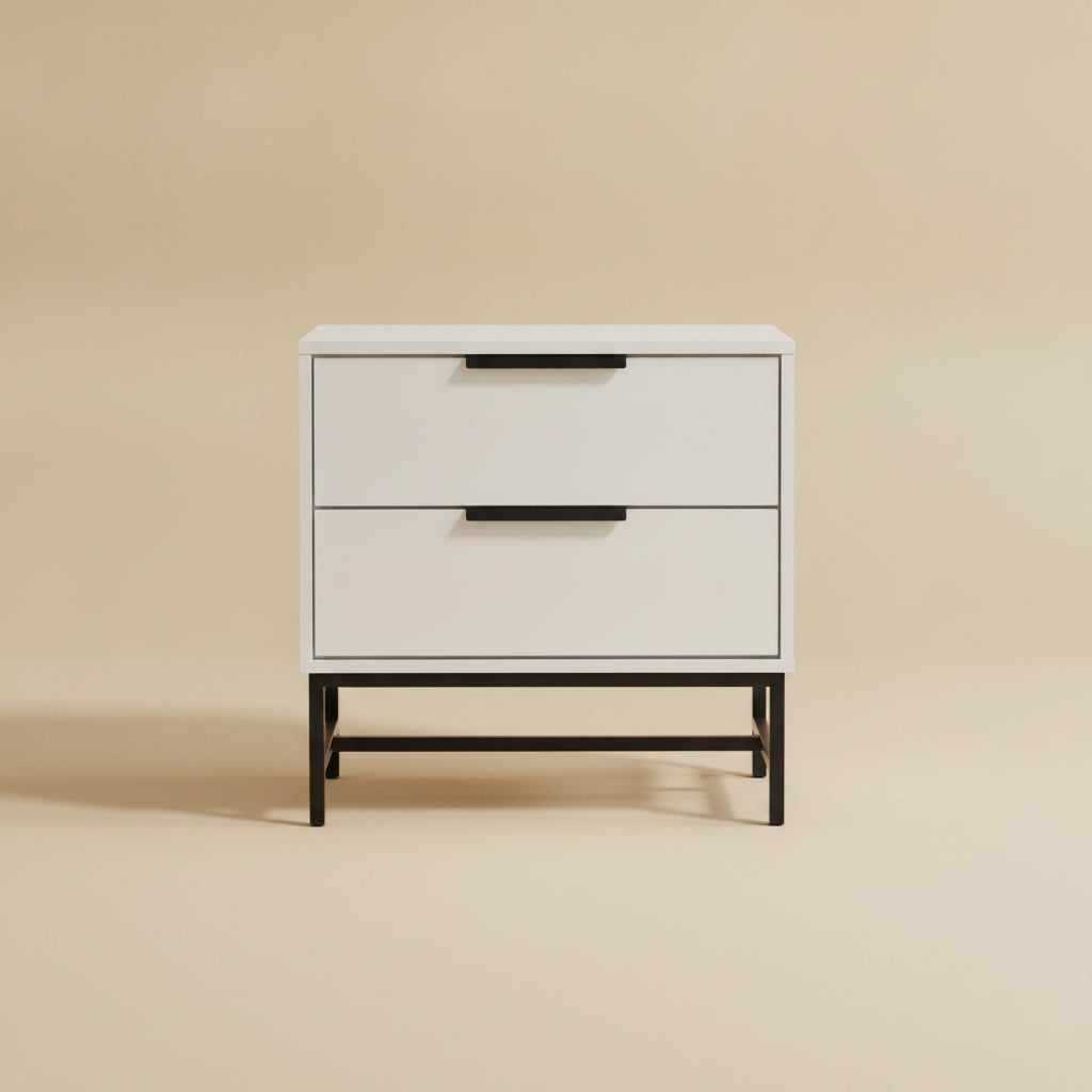 Sonora 2-drawer Nightstand Bedside Table White