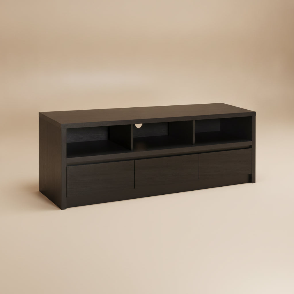 Rutland  3-drawer TV Stand Media Console Black