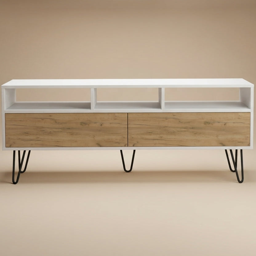 Derby Tv Stand with Pull Down Doors and Three Shelves
