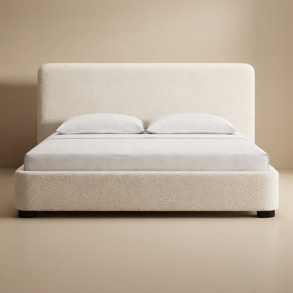Whittgate Beige Fabric Upholstered King Size Bed