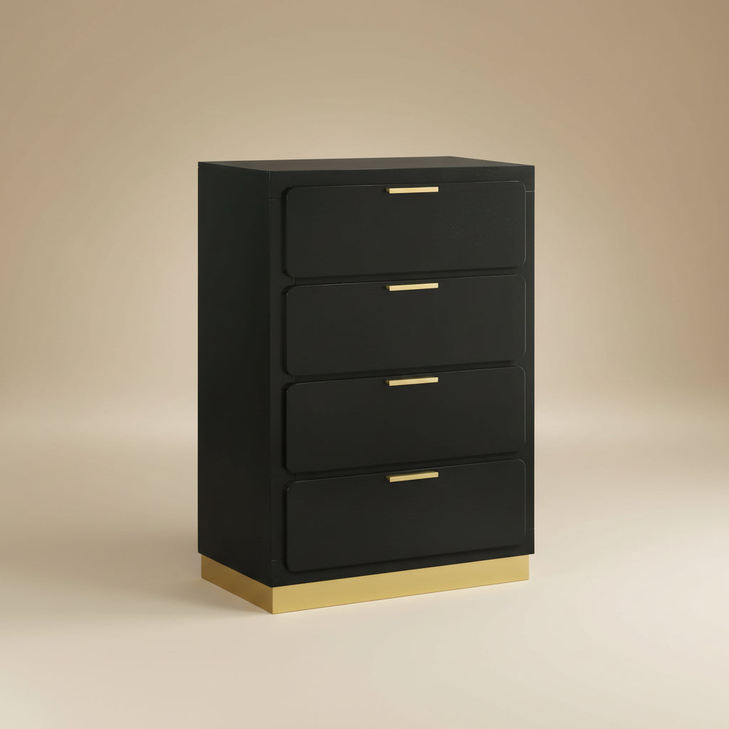 Caraway 4-drawer Bedroom Chest - Black
