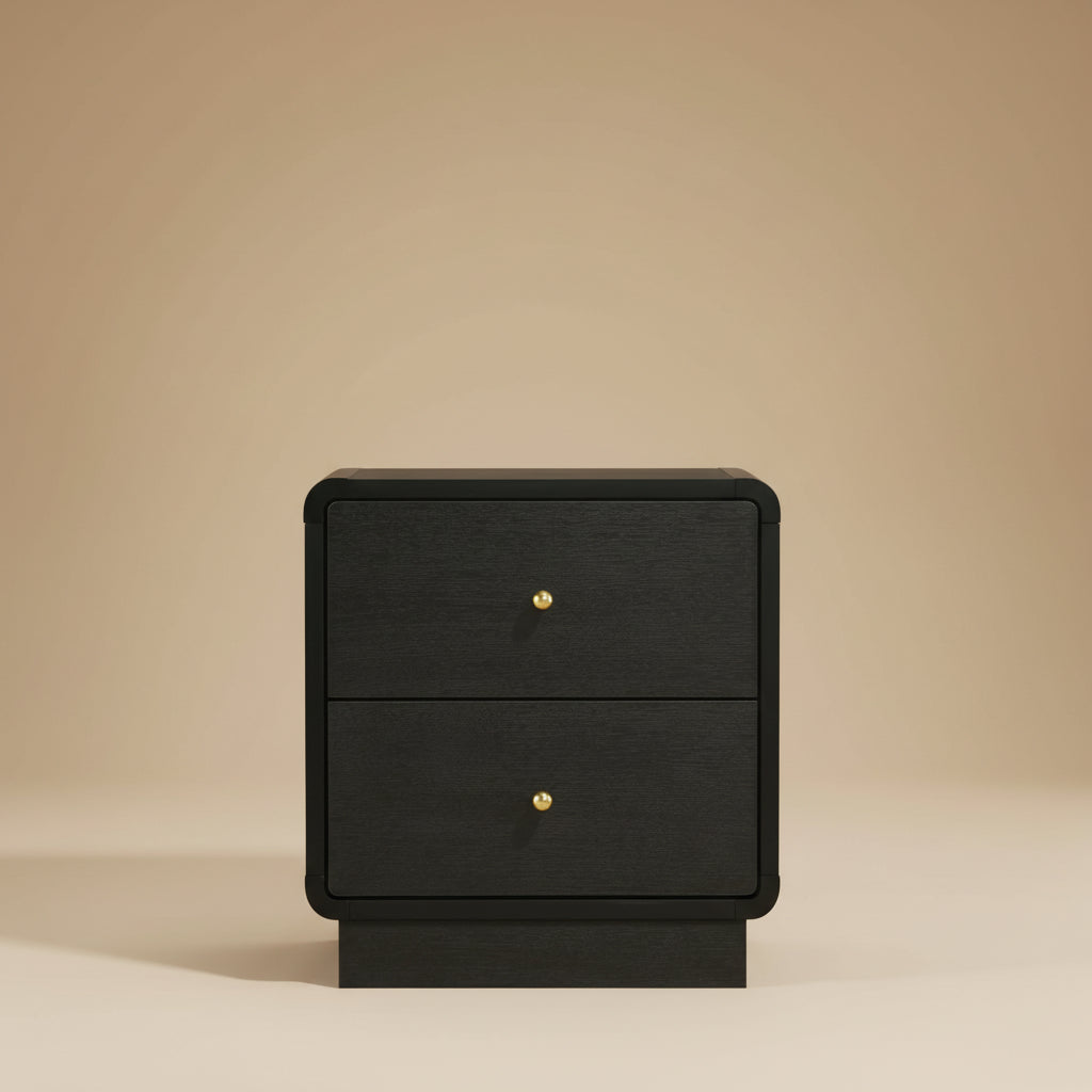 Cavelle 2-drawer Nightstand Bedside Table Black