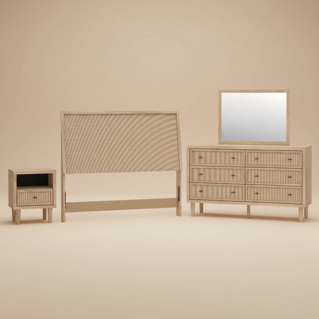 Cielden Queen Panel Headboard, Dresser, Mirror and Nightstand