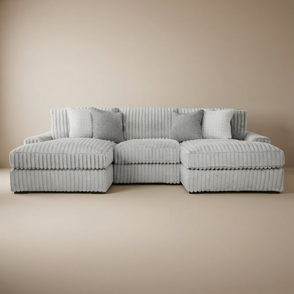 Stupendous 3-Piece Sectional with Double Chaise