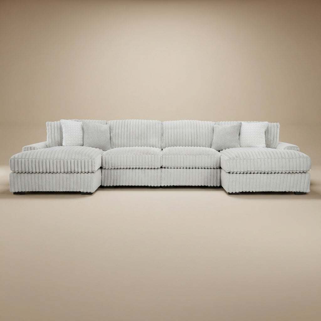 Stupendous 4-Piece Sectional with Double Chaise
