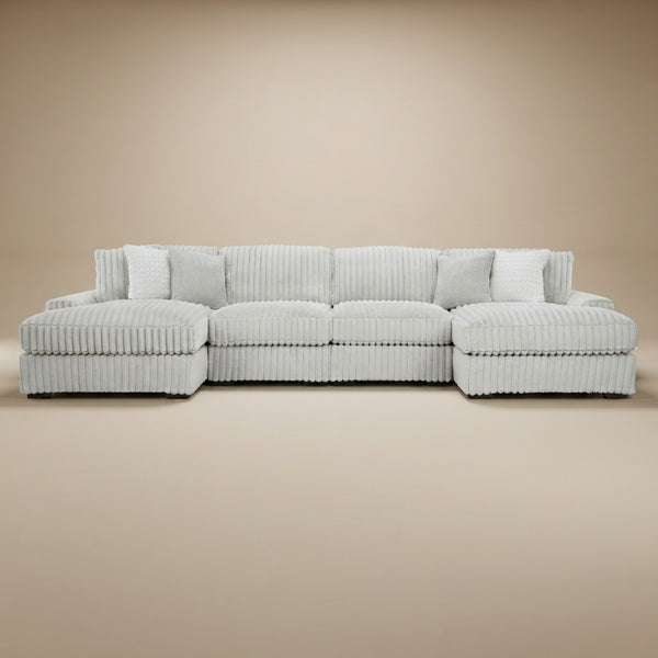 Stupendous 4-Piece Sectional with Double Chaise