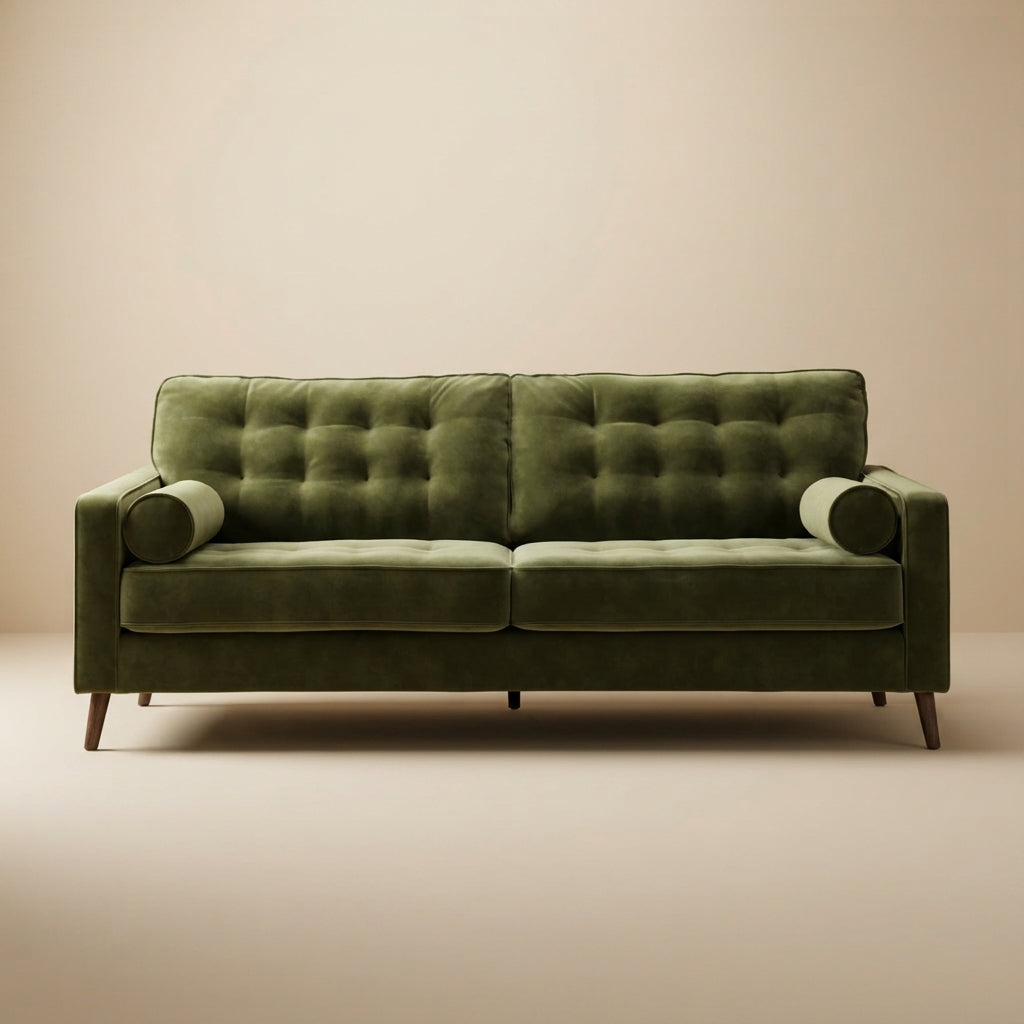 Reveon Lakes Green Velvet Sofa