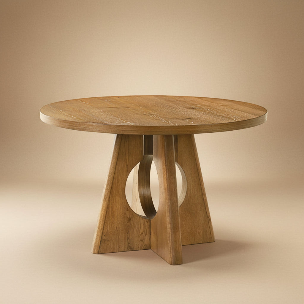 Ozark Organic Modern Walnut 47-Inch Round Pedestal Dining Table