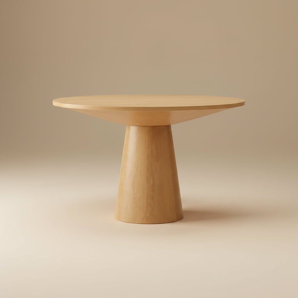 Tottenham Contemporary Oak Veneer 48-Inch Round Pedestal Dining Table