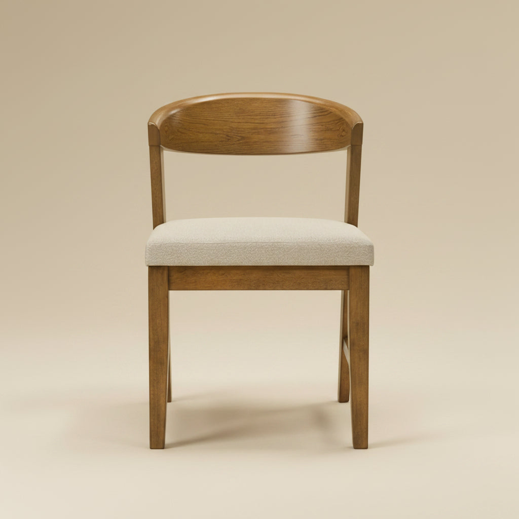 Ozark Organic Modern Walnut Side Chair with Upholstered Fabric Seat (Set of 2)